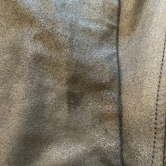 Vince black fitted leather blazer/jacket with hidden zipper pockets - Picture 8 of 9